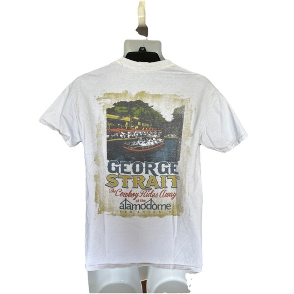 George Strait Double Sided The Cowboy Rides Away Alamodome Med Tshirt Texas Rare - Picture 4 of 15